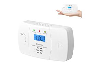 Heiman Detector de Monóxido de Carbono con Pantalla LCD, Sensor de 10 Años y Certificado EN 50291 - Alarma 85 dB, Instalación Fácil, Pilas Incluidas, botón de Prueba