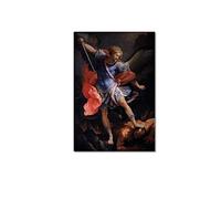 HEIMAO Lienzos barroco. Guido Reni Impresiones en lienzo. El Arcángel Miguel derrotando a Satanás - Famosa Reproducción de cuadro al Óleo para la Decoración del Hogar 70x105cm Sin Marco