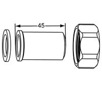 Heimeier Atornillado M. Anschweißnippel 33,2 MM, para Dn 25 , Junta Plana