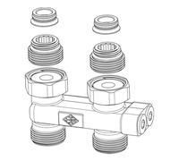 HEIMEIER Conector De Desvío G3/4 Cerrable, Doble Tubería, 50mm