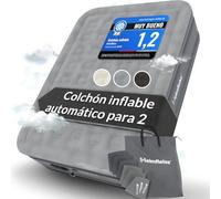 Heimfleiss® Premium Colchón Hinchable para Invitados | Autohinchable Eléctrico con Bomba Integrada | PVC Resistente Antipinchazos Velour 150 x 200 x 45 cm | Cama Inflable 2 Plazas para Camping | Gris
