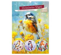 Heimische Vögel - Singvögel zwischen Blüten und Beeren (Wandkalender 2027 DIN A3