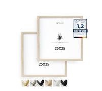 Heimlich® 2x Marco de fotos 25x25 cm Roble de Madera marcos cuadros | Vidrio Acrílico Irrompible Grano Visible Duradero Fácil de Colgar | Para Decoración de Pared y Decoración hogar marco 25x25 cm