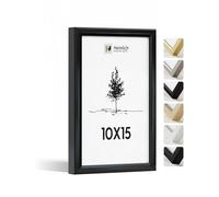 Heimlich® - Marco de fotos - 10 x 15 cm, Aluminio y metal, Negro - Marco de fotos pequeño con lámina de plástico - Para montaje en pared o sobremesa