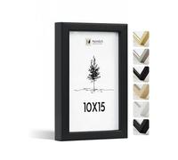 Heimlich® - Marco de fotos - 10 x 15 cm, madera de Ayous, negro - Marco de fotos pequeño con lámina de plástico - Para montaje en pared o sobremesa