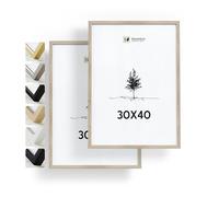 Heimlich® - Marco de fotos - 30 x 40 cm, madera de roble, paquete de 2 - Marcos grandes para diplomas con cubierta de plástico - Solo para montaje en pared