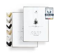 Heimlich® - Marco de fotos - 50 x 70 cm, aluminio y metal, plateado, paquete de 2 - Marcos grandes para collage DIY con cubierta de plástico - Solo para montaje en pared