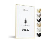 Heimlich® - Marco para fotos - A2 42 x 59,4 cm, aluminio y metal, dorado - Marco mediano para pósteres - Solo para montaje en pared