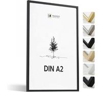 Heimlich® - Marco de fotos - A2 42x59.4 cm, Madera de roble, Negro - Marco para póster mediano - Solo para exhibición en pared