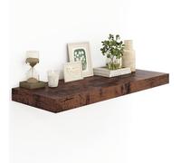 Heimlove Estantes de baño rústicos marrones flotantes para estante de pared sobre el inodoro, largo montado en la pared, casa de campo moderna, estantes de pared de 48 x 12 pulgadas con soportes