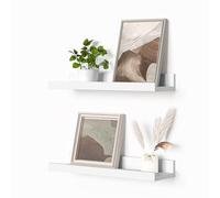 Heimlove Juego de 2 estantes flotantes para fotos, estante de fotos de 16 pulgadas para pared con repisa, estantería para niños montada en la pared para sala de estar, dormitorio, decoración, libros,