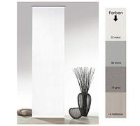 heimtexland Cortina de superficie natural con aspecto de batista, incluye accesorios, 245 x 60 cm (alto x ancho), color blanco natural, cortina corredera monocromo mate Natural Chic cortina tipo 410