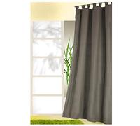 Heimtexland ® Cortina Decorativa Con Trabillas y Cinta Fruncida, Opaca, Deja Pasar la Luz, Monocolor, Gris Cemento, 245 x 140 cm (Alto x Ancho), Tipo 117