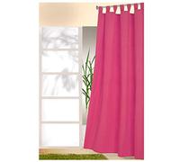 heimtexland ® Cortina Decorativa con Trabillas y Cinta Fruncida, Opaca, Pero Deja Pasar la luz, Color Liso - Cortina con Trabillas Ökotex - Cortina Fucsia Alto x Ancho 175 x 140 cm Tipo 117