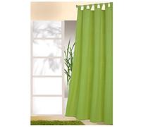 heimtexland ® Cortina Decorativa con Trabillas y Cinta Fruncida, Opaca, Pero Deja Pasar la luz, Color Liso, con Trabillas, Color Verde Manzana, 175 x 140 cm, Tipo 117