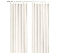 heimtexland ® Cortina Decorativa con Trabillas y Cinta Fruncida, Opaca, Pero Deja Pasar la luz, Color Natural Mate Monocolor, Cortina Tipo 117 (Alto x Ancho 175 x 140 cm, Crudo)