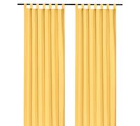 heimtexland ® Cortina Decorativa con Trabillas y Cinta Fruncida, Opaca, Pero Deja Pasar la luz, Color Natural Mate Monocolor, Cortina Tipo 117 (Alto x Ancho 245 x 140 cm, Amarillo Sol)