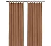 heimtexland ® Cortina fruncidora Uni Nougat-Braun 175 x 140 cm, opaca, translúcida, tipo 117