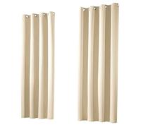 heimtexland® Cortinas opaca térmica HEX 245 x 135 cm - ökotex testado - Alta calidad con aspecto de tela y funda bonita - vida saludable - aislante del frío, modelo 139, tela, beige, HxB 245x135 cm