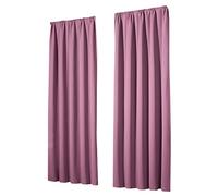 Heimtexland ® Tipo 139 juego de 2 cortinas opacas opacas opacas térmicas para dormitorio, decorativas, (alto x ancho), 245 x 135 cm, en malva