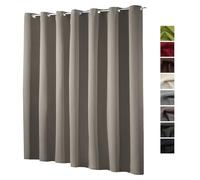 Heimtexland TYP139 - Cortina opaca, opaca, con ojales - XXL (245 x 275 cm) - Cortina térmica: aislamiento de frío y de calor, para desembalar, colgar, Lista Para usar, Cortina decorativa, tela, Boue, HxB 245x275 cm