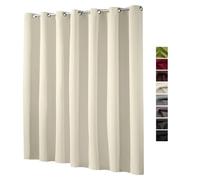 Heimtexland TYP139 - Cortina opaca, opaca, con ojales - XXL (245 x 275 cm) - Cortina térmica: aislamiento de frío y de calor, para desembalar, colgar, Lista Para usar, Cortina decorativa, tela, crema, HxB 245x275 cm