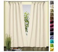 heimtexland ® Typ625 - Cortina opaca (algodón, 230 x 135 cm), color crudo natural