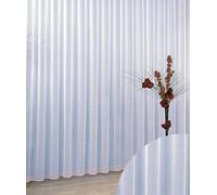 Heimtexland Typ96 Cortina semitransparente con cinta fruncida y peso en la parte inferior, muchos tamaños, tela, transparente, HxB 160 x 450 cm