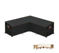 HEIMUNI Funda Muebles Jardín Impermeable en Forma de L, Funda Sofa Exterior Impermeable con Salida de Aire, Funda Sofá Esquinero Jardin Funda para Sofa Exterior Cubre Sofa en L, 237x237x100x80/65cm