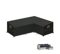HEIMUNI Funda Sofa Exterior Impermeable con Salida de Aire, Funda Muebles Jardín en Forma de L, Funda Sofá Esquina Jardín Anti-UV Funda para Sofa Exterior Forma de L 215x150x80x80/65cm