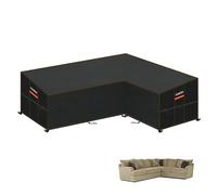 HEIMUNI Funda Sofa Exterior Impermeable Fundas Muebles Jardín en Forma de L Funda Sofá Esquina Exterior con Salida de Aire, Cubierta de Muebles Resistentes al Desgarro 250x180x90x80/65cm