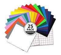 Heinaroman Láminas de Vinilo 25 Set, 23 Hojas de Vinilo de A4+2 Hojas de Transferencia, Vinilo Adhesivo Permanentenente de 23 Colores, Para Herramientas Silhouette Cameo recortar