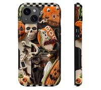 heindiy Funda compatible con iPhone 15, compatible con carga inalámbrica, protección patentada 2 en 1 de doble capa, funda rígida con impresión de transferencia en caliente, colección Halloween