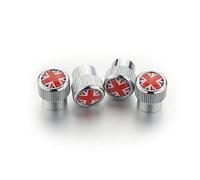 Heinmo para la Serie Cooper F/R Neumático del Coche Vástago de la válvula de Aire Tapa del Polvo Cubierta del neumático-Tapa de los vástagos de la válvula Union Jack 4 Piezas (Red Rice)