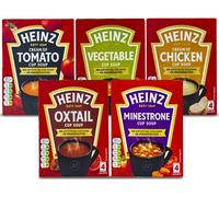 Heinz Cup - Paquete de 5 | Crema de tomate, verduras, pollo, minestrone, toro, 4 sobres cada uno