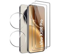 Heioloo 2 Piezas Protector Cristal Templado para vivo X300 Pro, [2+2] Piezas Vidrio templado con Protector de Lente de cámara,Sin Burbujas, Dureza 9H Vidrio Templado, Arañazos
