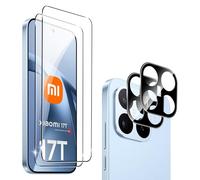 Heioloo 2 Piezas Protector Cristal Templado para Xiaomi 17T 5G, [2+2] Piezas Vidrio templado con Protector de Lente de cámara,Sin Burbujas, Dureza 9H Vidrio Templado, Arañazos