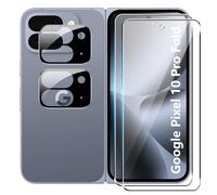 Heioloo 4 Piezas Protector Cristal Templado para Google Pixel 10 Pro Fold, [2+2] Piezas Vidrio templado con Protector de Lente de cámara,Sin Burbujas, Dureza 9H Vidrio Templado, Arañazos