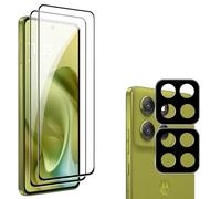 Heioloo 4 Piezas Protector Cristal Templado para Motorola Moto G86 Power, [2+2] Piezas Vidrio templado con Protector de Lente de cámara,Sin Burbujas, Dureza 9H Vidrio Templado, Arañazos