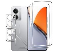 Heioloo 4 Piezas Protector Cristal Templado para Realme P3 5G, [2+2] Piezas Vidrio templado con Protector de Lente de cámara,Sin Burbujas, Dureza 9H Vidrio Templado, Arañazos