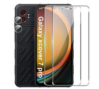 Heioloo 4 Piezas Protector de Pantalla para Samsung Galaxy XCover 7 Pro, [2+2] Piezas Cristal Templado con Protector de Lente de cámara,Sin Burbujas, Dureza 9H Vidrio Templado, Arañazos