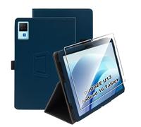 Heioloo Funda para DOOGEE U13 Android 16 Tablet 13" Protectora Carcasa con Auto-Sueño/Estela, + [1 Piezas] Templado Protector de Pantalla [PU Cuero] [Ultradelgada Carcasa] [Función de Soporte]-Azul