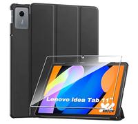 Heioloo Funda para Lenovo Idea Tab 11" 2025 Protectora Carcasa con Auto-Sueño/Estela, + [1 Piezas] Templado Protector de Pantalla [PU Cuero] [Ultradelgada Carcasa] [Función de Soporte] Negro
