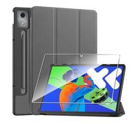 Heioloo Funda para Lenovo ldea Tab Pro 2025 Protectora Carcasa con Auto-Sueño/Estela, + [1 Piezas] Templado Protector de Pantalla [PU Cuero] [Ultradelgada Carcasa] [Función de Soporte] Gris