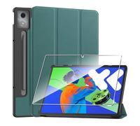 Heioloo Funda para Lenovo ldea Tab Pro 2025 Protectora Carcasa con Auto-Sueño/Estela, + [1 Piezas] Templado Protector de Pantalla [PU Cuero] [Ultradelgada Carcasa] [Función de Soporte] Verde