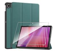 Heioloo Funda para Lenovo Tab 2025 Protectora Carcasa con Auto-Sueño/Estela, + [1 Piezas] Templado Protector de Pantalla [PU Cuero] [Ultradelgada Carcasa] [Función de Soporte] Verde