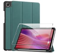 Heioloo Funda para Lenovo Tab One 8.7" 2025Protectora Carcasa con Auto-Sueño/Estela, + [1 Piezas] Templado Protector de Pantalla [PU Cuero] [Ultradelgada Carcasa] [Función de Soporte] Verde