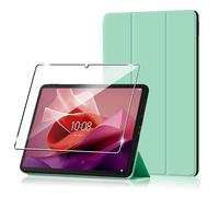 Heioloo Funda para Lenovo Tab P12/P12 Paper Flip Protectora Carcasa con Auto-Sueño/Estela, + [1 Piezas] Templado Protector de Pantalla [PU Cuero] [Ultradelgada Carcasa] [Función de Soporte] Verde