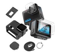 Heioloo Funda Protectora de Goma de para GoPro Hero, Protectores de Pantalla, Tapas de Lente y cordón para GoPro Hero, Kit de, Sin Burbujas, Resistente a Arañazos