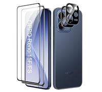 Heioloo Protector Cristal Templado para OPPO Reno 15 F/ 15F/ 15 FS/ 15FS 5G, [2+2] Piezas Vidrio templado con Protector de Lente de cámara,Sin Burbujas, Dureza 9H Vidrio Templado, Arañazos